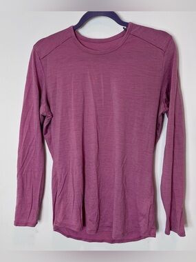 Seg'ments 100% Merino Wool Long Sleeve Base Layer Top Mauve Pink Dusty Rose L